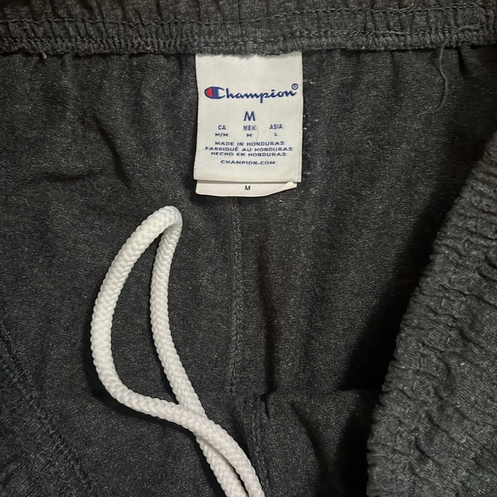 Champion Charcoal Grey Lightweight Sweatpants Tapered Ankles Size M Casual - Picture 7 of 10